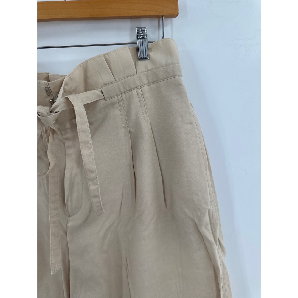 Club Monaco Beige High Waisted Paperbag Wide Leg 12 - Picture 3 of 7